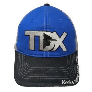 Vie Trucker Hat Blue Black Gray One Size Alaska Native Corp TDX USA Flag